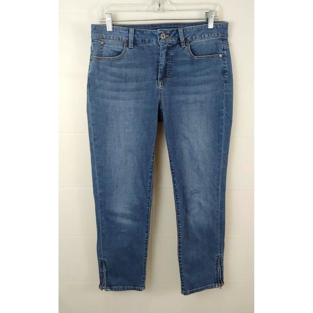 Talbots Womens Jeans Sz 6 Signature Crop Zipper Ankle Light Wash Skinny Stretch